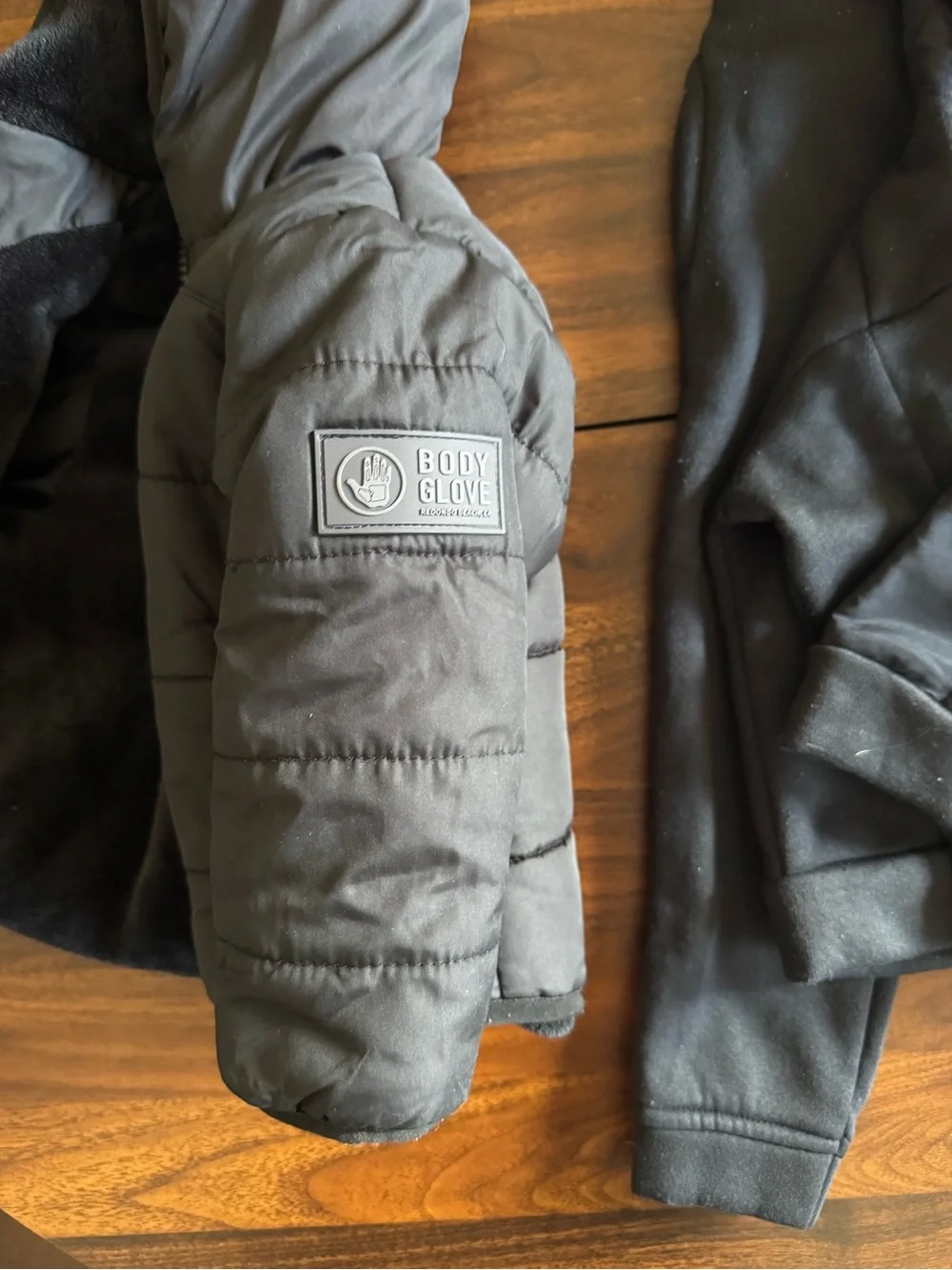 Body Glove Kids 3 piece black winter set with Hooded Puffer Jacket